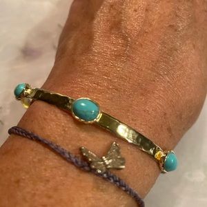 STERLING SILVER TURQUOISE BANGLE BRACELET